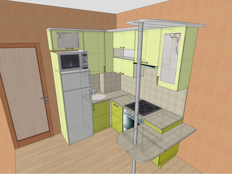 проект 023 мебель для маленьких кухонь, фото
